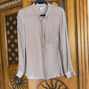 Haute Hippie Striped Silk Top Medium